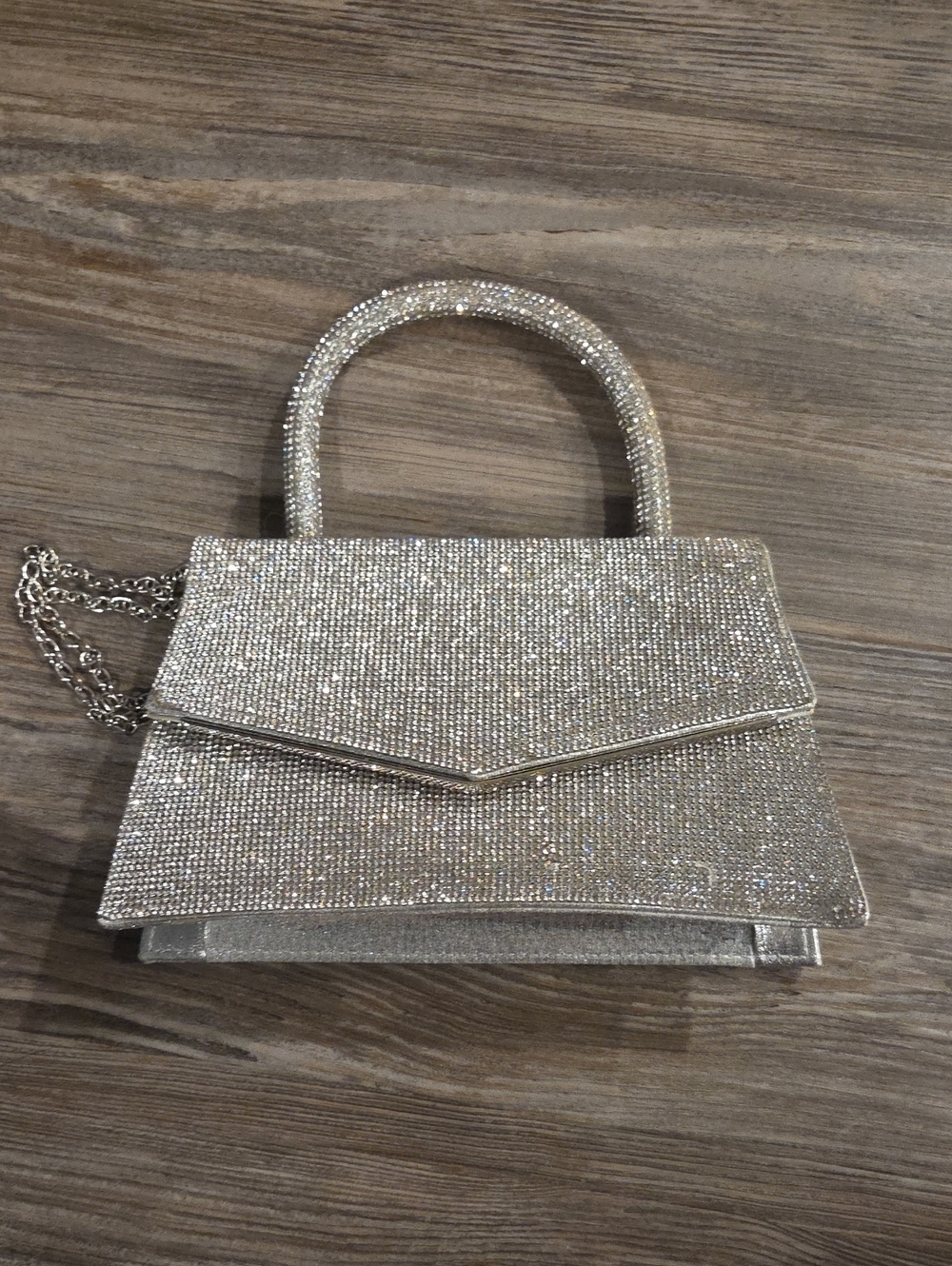 La Regale Silver Crystal Mini Top-Handle Bag